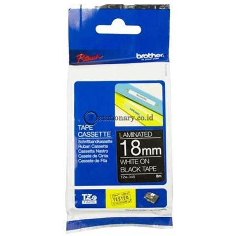 Brother Label Tape Tze-345 White On Black 18Mm X 8M Office Equipment