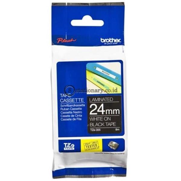 Brother Label Tape Tze-355 White On Black 24Mm X 8M Office Equipment