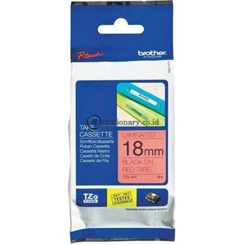 Brother Label Tape Tze-441 Black On Red 18Mm Office Equipment