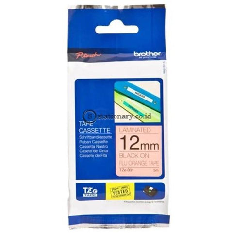 Brother Label Tape Tze-B31 Black On Fluorange 12Mm X 5M Office Equipment