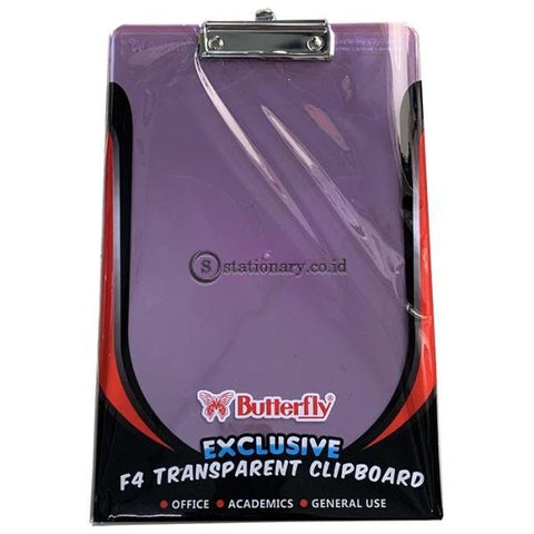 Butterfly Exclusive Transparant Clipboard Akrilik Folio Office Stationery