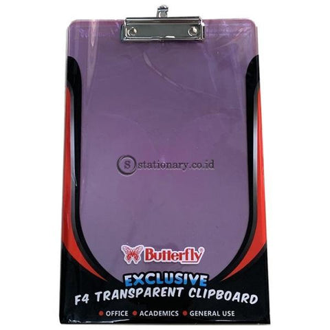 Butterfly Exclusive Transparant Clipboard Akrilik Folio Office Stationery