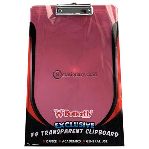 Butterfly Exclusive Transparant Clipboard Akrilik Folio Office Stationery