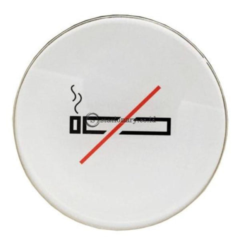 Chromed Sign Round No Smoking Diameter 16.5 Cm Office Stationery Digital & Display