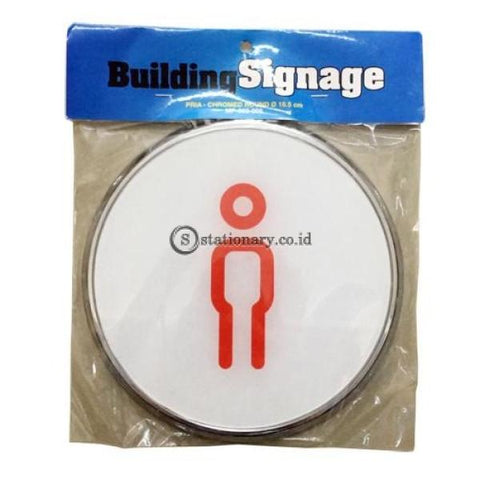 Chromed Sign Round Pria Diameter 16.5 Cm Office Stationery Digital & Display