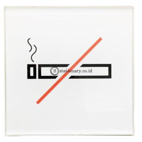 Chromed Sign Square No Smoking 12 X Cm Office Stationery Digital & Display
