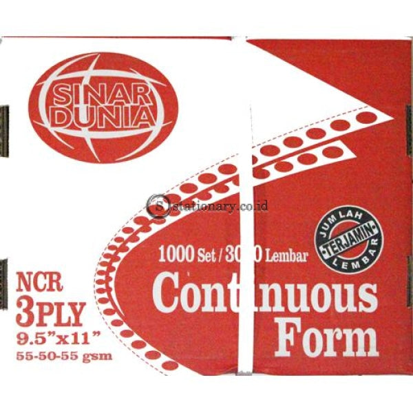 Continuous Form Sidu 9 1/2 X 11 3 Ply Office Stationery