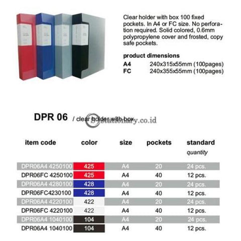 Daiichi Clear Holder Album A4 100 Pocket Classic Black Dpr06A4104100 Office Stationery Promosi