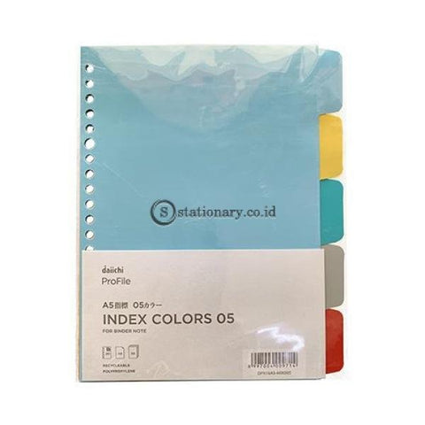 Daiichi Index Colors Divider 5 Warna Plastik A5 Dpr16A5-Mix005 Office Stationery