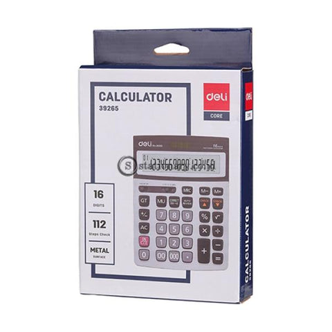 Deli Calculator Check Correct 16 Digits Metal WE39265