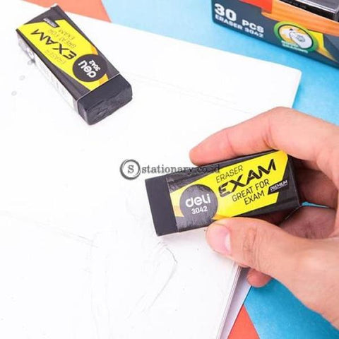 Deli Penghapus Pensil Ujian Exam Eraser 60×24×12Mm Soft 2B Clean E3042 Office Stationery