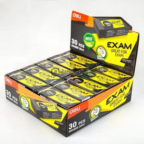 Deli Penghapus Pensil Ujian Exam Eraser 60×24×12Mm Soft 2B Clean E3042 Office Stationery