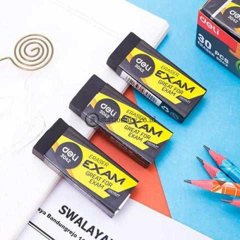 Deli Penghapus Pensil Ujian Exam Eraser 60×24×12Mm Soft 2B Clean E3042 Office Stationery