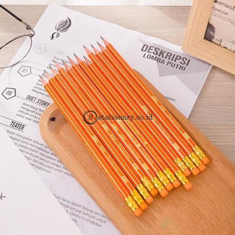 Deli Pensil Kayu Dengan Penghapus 2B #e37000 Office Stationery