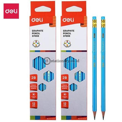 Deli Pensil Kayu Dengan Penghapus 2B #e37000 Office Stationery