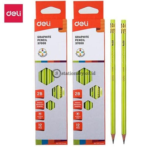 Deli Pensil Kayu Dengan Penghapus 2B #e37000 Office Stationery