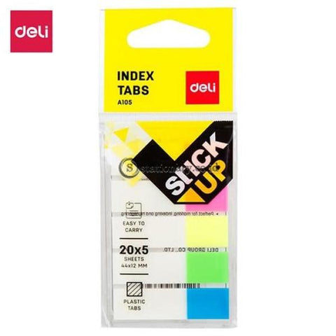 Deli Post It Memo Film Index Page Tabs 44X12Mm (5X20Sheet) Ea10502 Office Stationery