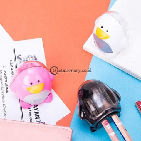 Deli Rautan Meja Penguin Sharpener With Canister 2 Lubang (2Hole) E0563 Office Stationery