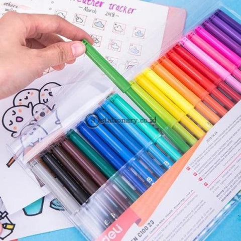 Deli School Felt Pen/spidol Warna-Felt Pen Washable 1.0Mm 24 Colours Ec10023 Office Stationery