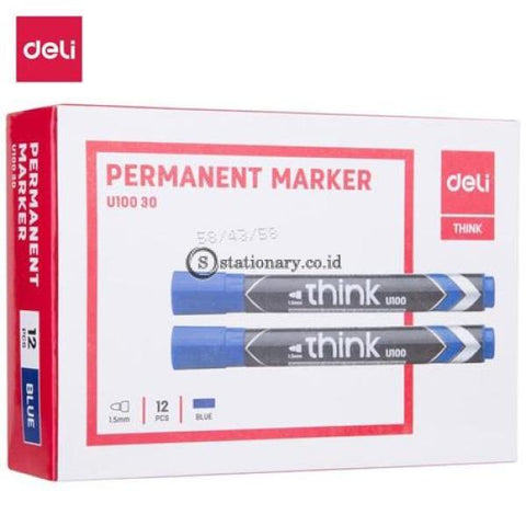 Deli Spidol Permanent Marker Think 1.5Mm Blue Eu10030 Office Stationery
