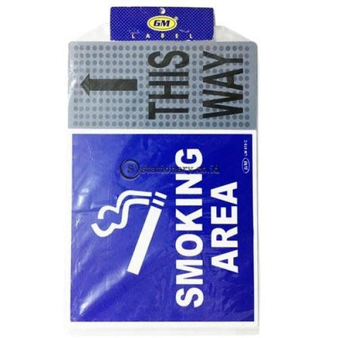 Gm Label Stiker (B) Smoking Area This Way Warna Lb419C Office Stationery Digital & Display