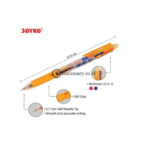 Joyko Ballpoint 2 Warna Dwico 0.7mm (Warna Tinta Hitam dan Merah) BP-287