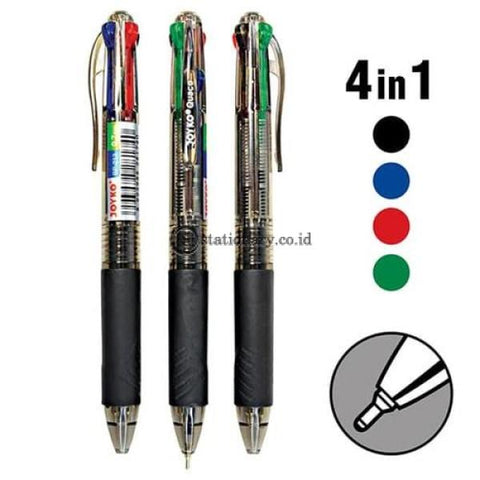 Joyko Ballpoint 4 Warna Quaco 0.7Mm Bp-213 Office Stationery