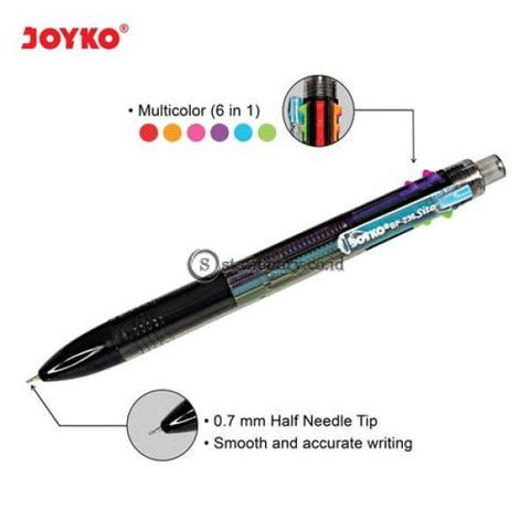 Joyko Ballpoint 6 Warna Sito 0.7Mm Bp-236 Office Stationery