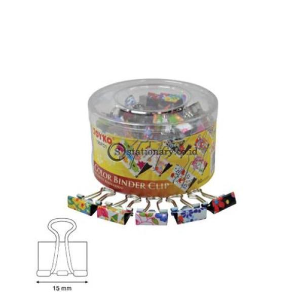 Joyko Binder Clip Penjepit Kertas Warna 15Mm 105Fc1 (1 Drum 60Pcs) Office Stationery