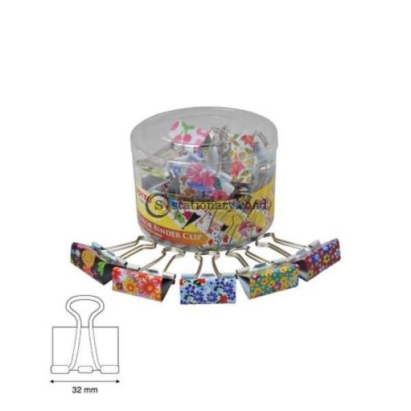 Joyko Binder Clip Penjepit Kertas Warna 32Mm 155Fc1 (1 Drum 24Pcs) Office Stationery