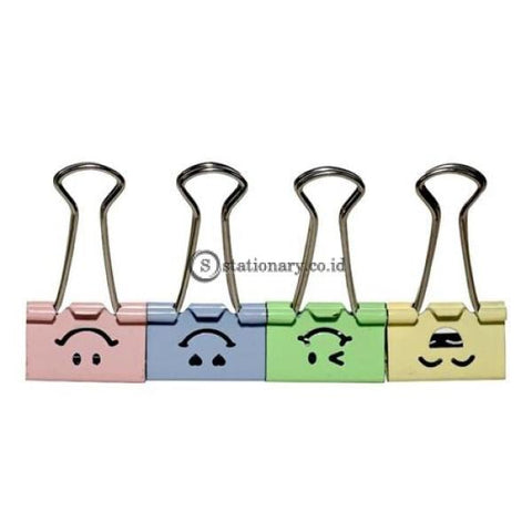 Joyko Binder Clip Warna Motif Smile 111Fc2 (Drum) Office Stationery