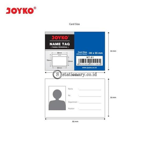 Joyko ID Card Name Tag Holder Jepit Landscape 98 x 76mm Transparant NT-61