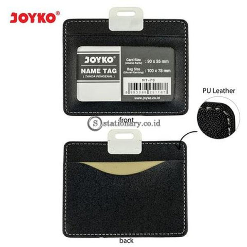 Joyko Id Card Name Tag Holder Leather Badge Landscape 90 X 55Mm Hitam Nt-70 Office Stationery