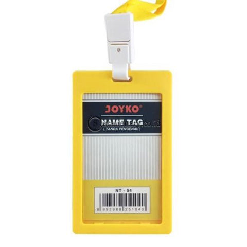 Joyko Id Card Name Tag With Landyard 54X90Mm Potrait Nt-54 Yellow Office Stationery