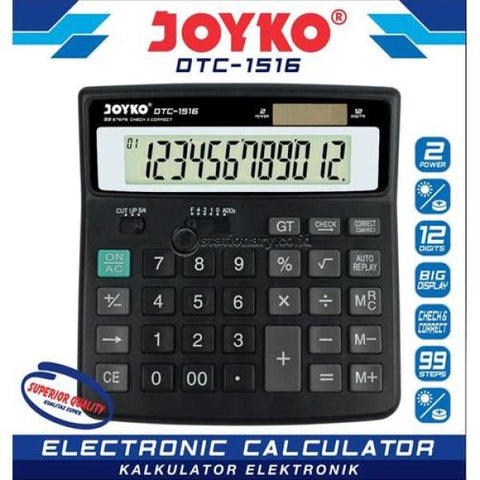 Joyko Kalkulator 12 Digit Check Correct Dtc-1516 Office Stationery