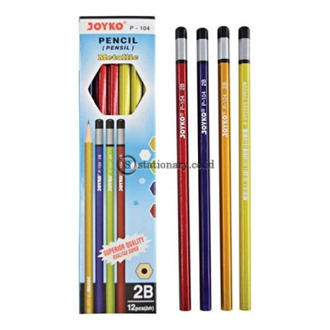 Joyko Pensil 2B Metallic P-104 Office Stationery Lain -