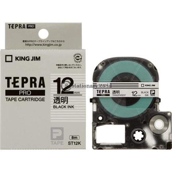 Kingjim Label Tepra Pro Black Ink 12Mm St12K Office Stationery