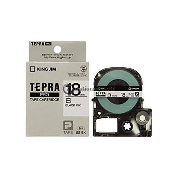 Kingjim Label Tepra Pro Black Ink 18Mm Ss18K Office Stationery