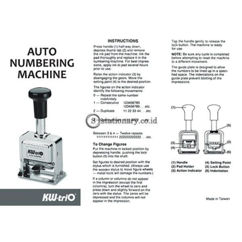 KW Trio Stempel Auto Numbering Machine (Numerator) 12 Digit #212000