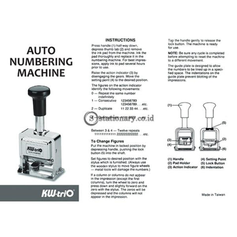 Kw Trio Stempel Auto Numbering Machine (Numerator) 8 Digit #20800 Office Stationery