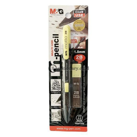 M&G Pensil Mekanik Set Ujian Exam Mechanical Chisel Lead 1.8mm 2B Motto #HAMP0173