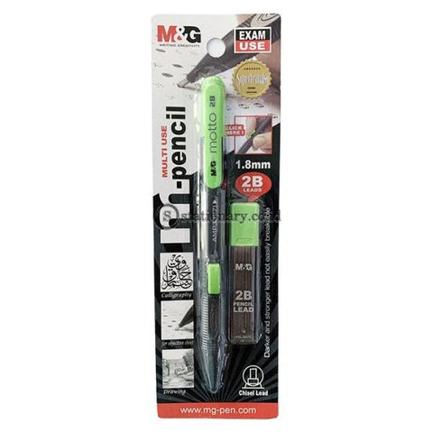 M&G Pensil Mekanik Set Ujian Exam Mechanical Chisel Lead 1.8mm 2B Motto #HAMP0173