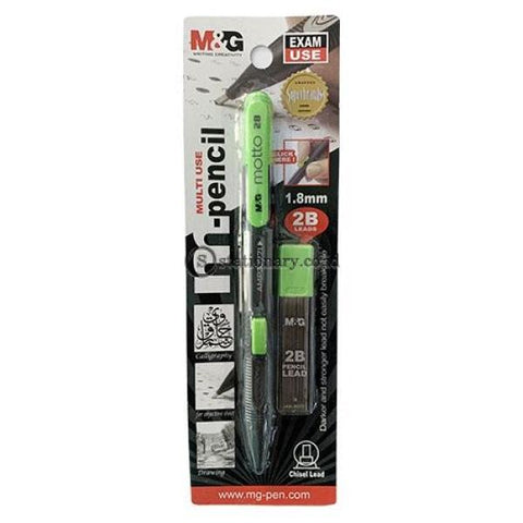 M&g Pensil Mekanik Set Ujian Exam Mechanical Chisel Lead 1.8Mm 2B Motto #hamp0173 Office Stationery