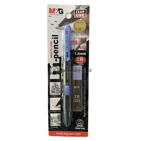 M&g Pensil Mekanik Set Ujian Exam Mechanical Chisel Lead 1.8Mm 2B Motto #hamp0173 Office Stationery