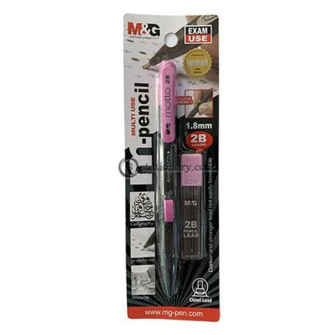 M&g Pensil Mekanik Set Ujian Exam Mechanical Chisel Lead 1.8Mm 2B Motto #hamp0173 Office Stationery