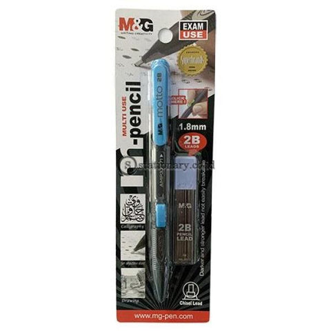 M&g Pensil Mekanik Set Ujian Exam Mechanical Chisel Lead 1.8Mm 2B Motto #hamp0173 Office Stationery