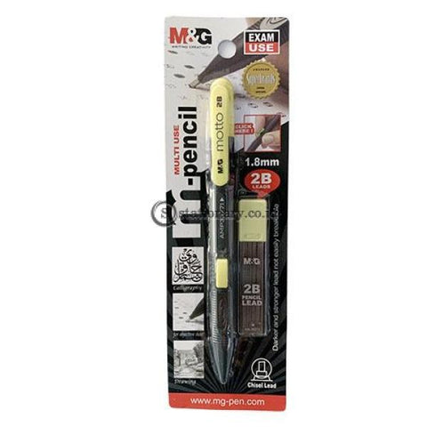 M&g Pensil Mekanik Set Ujian Exam Mechanical Chisel Lead 1.8Mm 2B Motto #hamp0173 Office Stationery