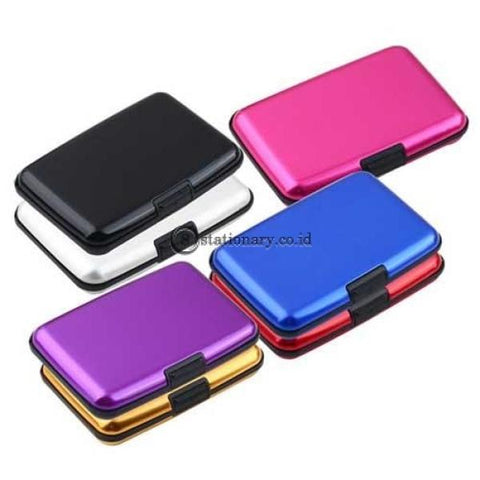 Pixel Card Holder Aluminium Metal Case Gold Office Stationery Promosi