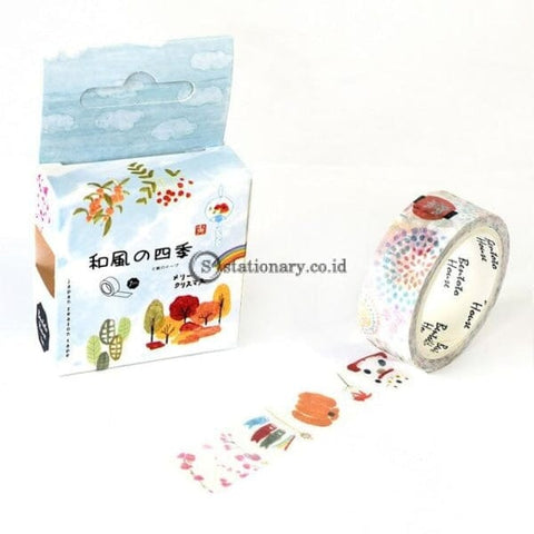 (Preorder) 1.5Cm Feathered Cherry Sakura Doughnut Washi Tape Adhesive Craft Diy Scrapbooking Sticker
