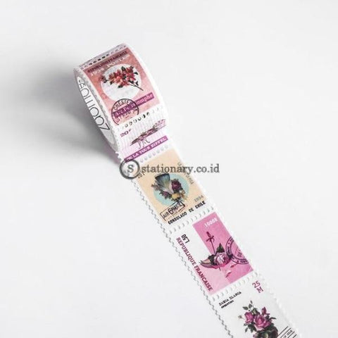 (Preorder) 1 Roll Vintage Stamp Series Paper Washi Tape Adhesive Diy Scrapbooking Sticker Label